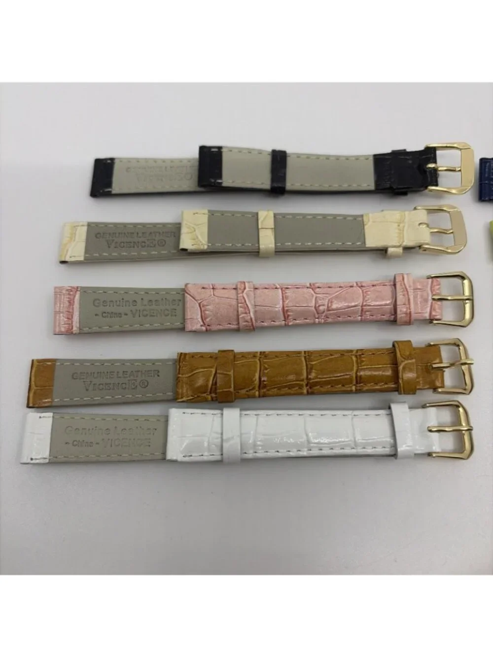 Vicence 12mm Genuine Leather Watch Bands 10pk Many Colors Crocodile Embossed